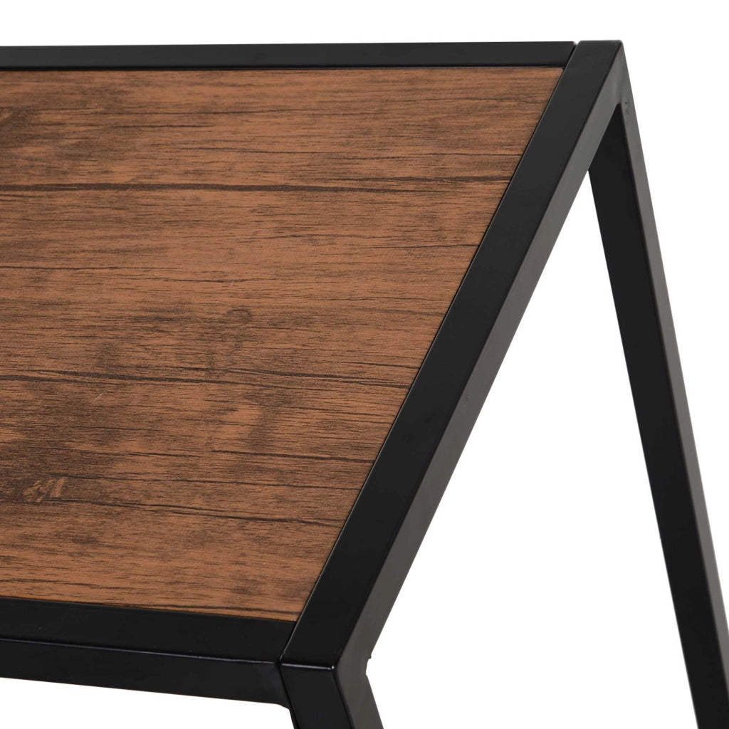 TAVOLO Set da 3 pezzi 90x47 cm MDF Naturale e acciaio zincato