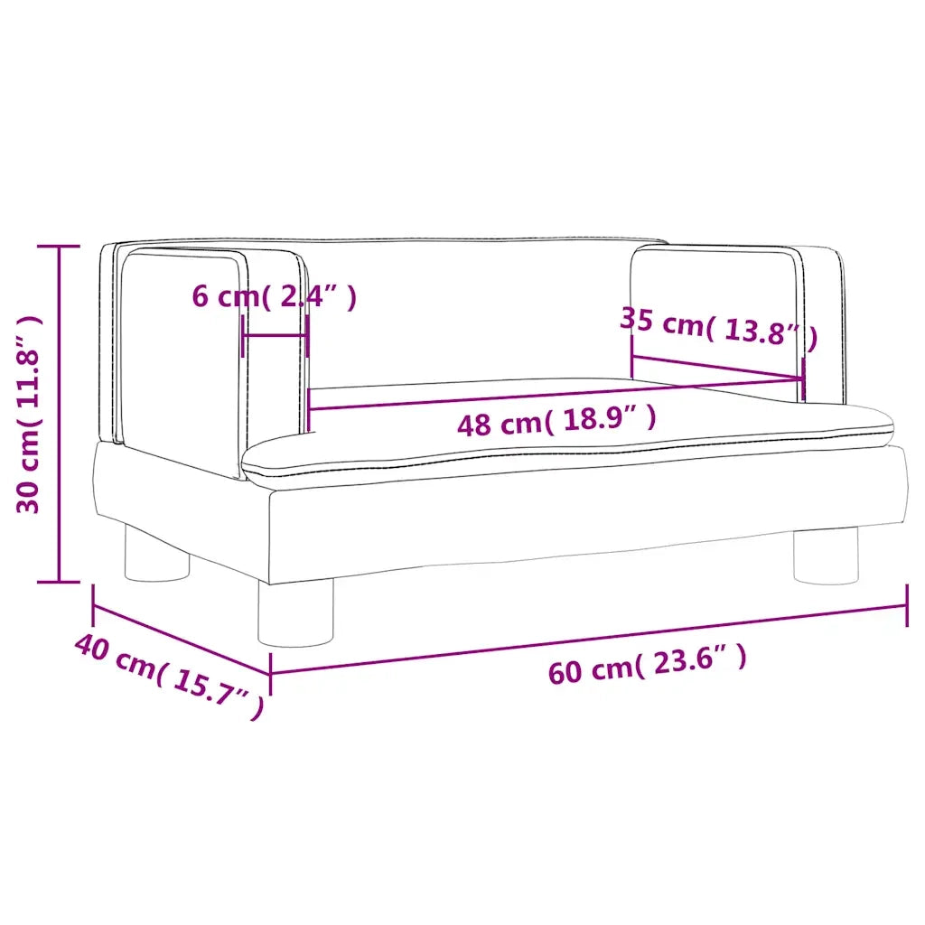 Divano per Bambini Marrone 60x40x30 cm in Velluto 3196322