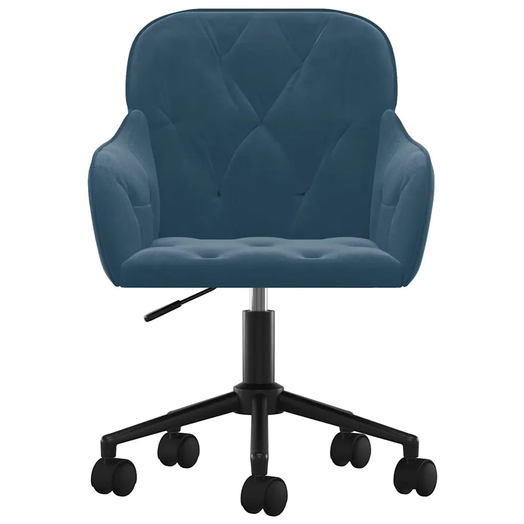 Sedia Girevole da Ufficio Blu in Velluto 344866
