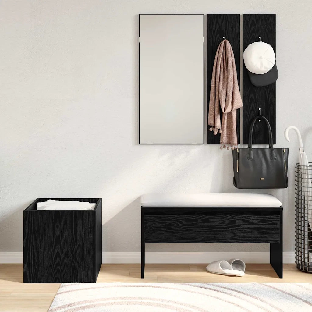 Set mobili da ingresso con specchio 5 pz Legno multistrato