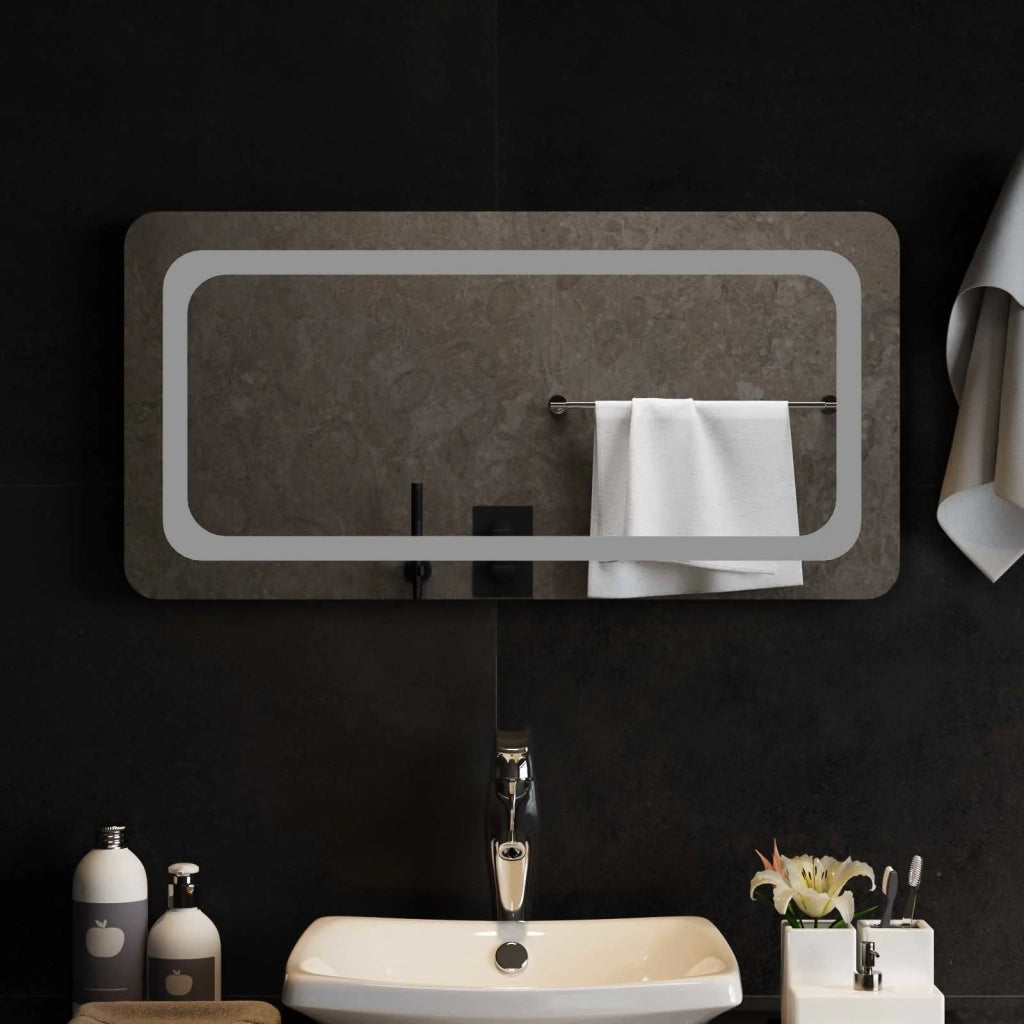 Specchio da bagno LED Trasparente 80 x 40 cm vetro temperato 42045835