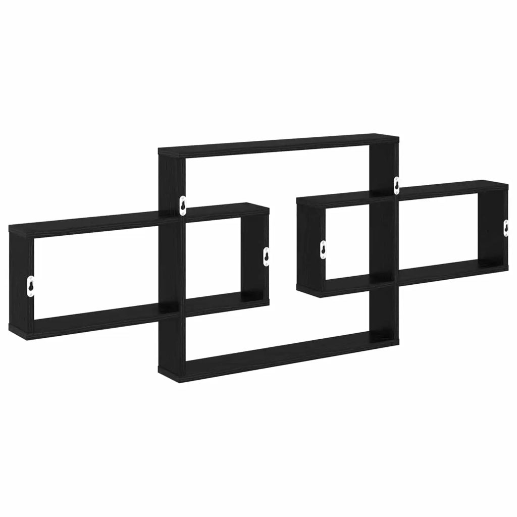 Scaffale da parete Rovere Nero 130 x 10 x 50 cm 8012453