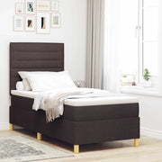 Letto a molle con materasso Marrone Scuro 100 x 200 cm Tessuto 3339521