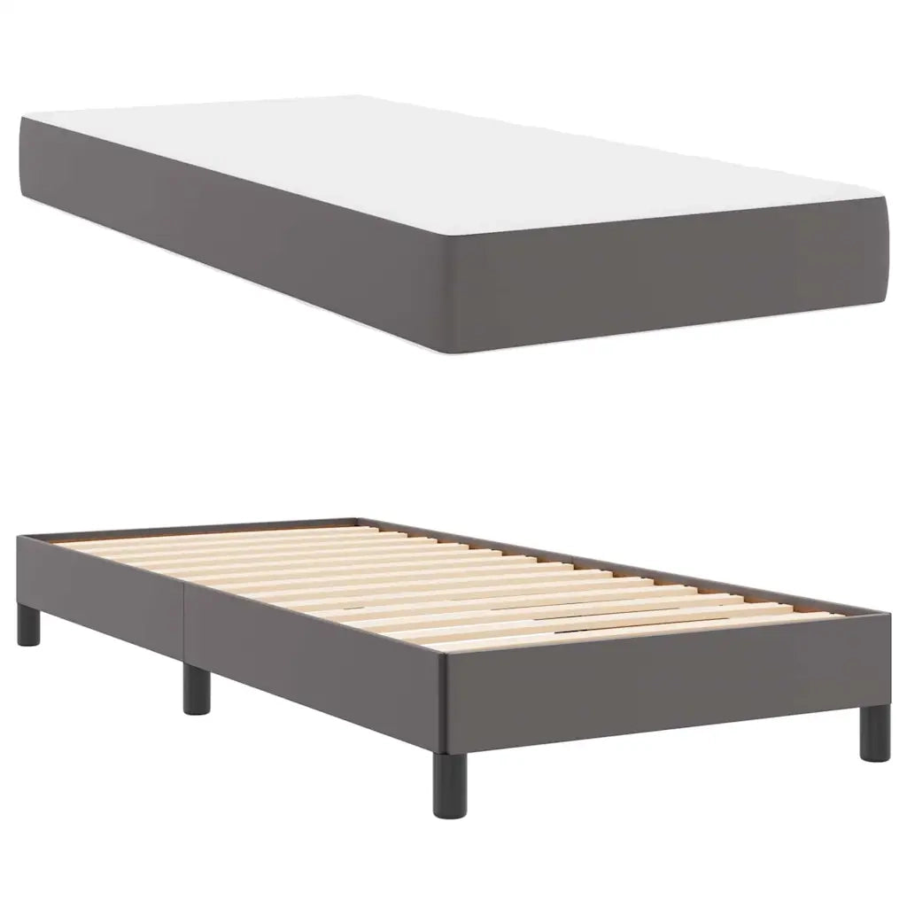 Letto singolo | Letto per adulti | Struttura del letto con materasso Grigio 100 x 200 cm Tessuto