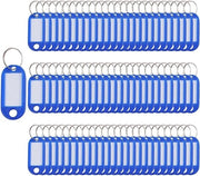 Etichette identificative 100 pezzi con anello di chiusura (Blu, 5 x 2,2cm)