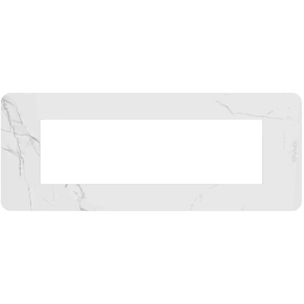 Placca Bticino MatixGO Effects 7 moduli Carrara effetto marmo JA4807EM