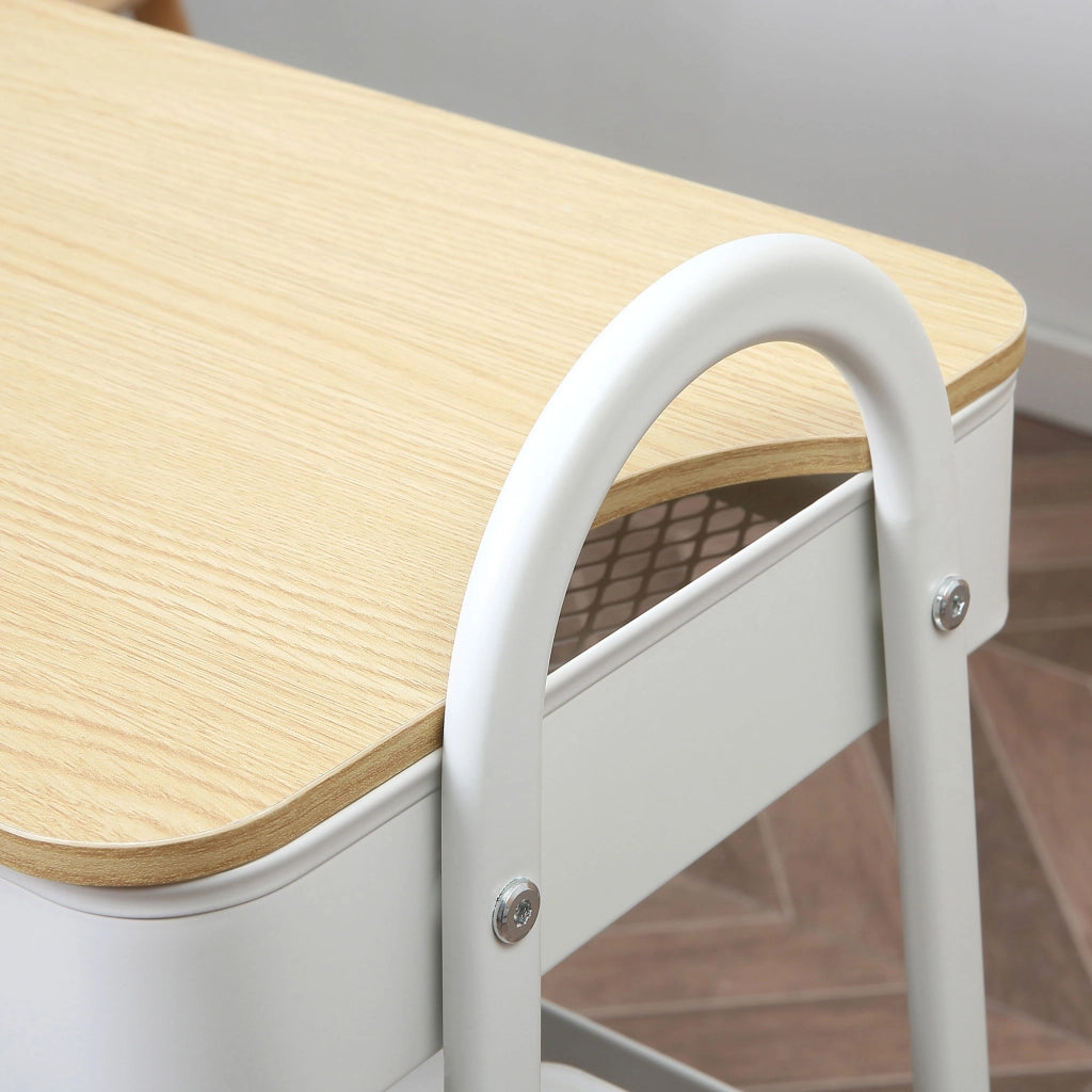 Carrello da cucina con ripiani e ruote ¨C Minimal ¨C Bianco