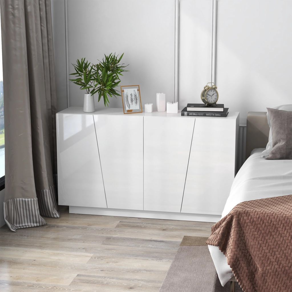 Mobiletto Multiuso 5 Livelli Bianco con Ripiano Regolabile ¨C Minimal ¨C 150x40x88 cm