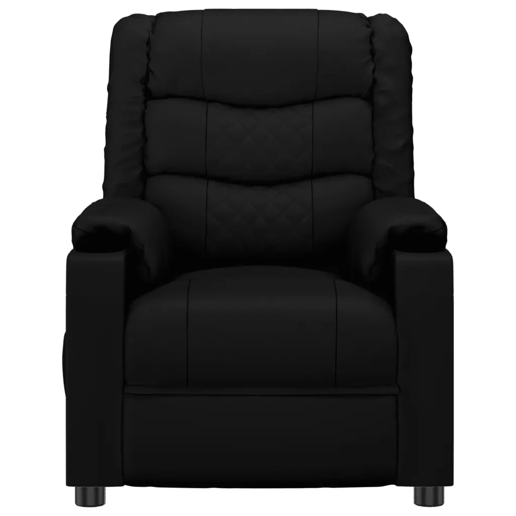 Poltrona Reclinabile Elettrica Nera in Similpelle 3143449