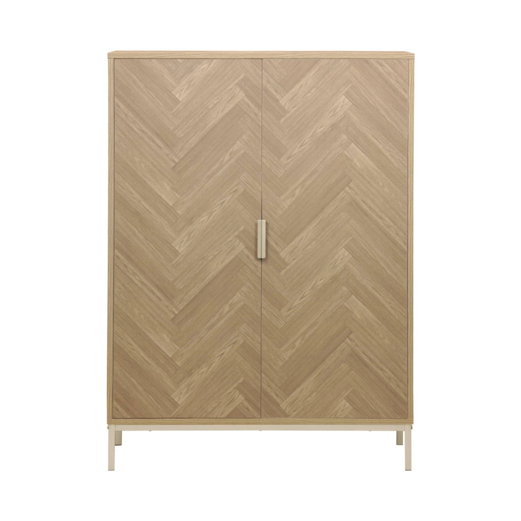 Credenza effetto legno a 2 ante, 80cm, marrone naturale