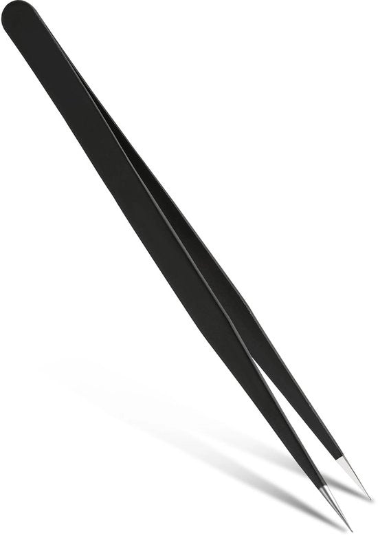 Pincetto Precisio - Finitura fine e alta precisione - Nero - Adatto per modellismo e elettronica - Ideale per gioielli e laboratorio...