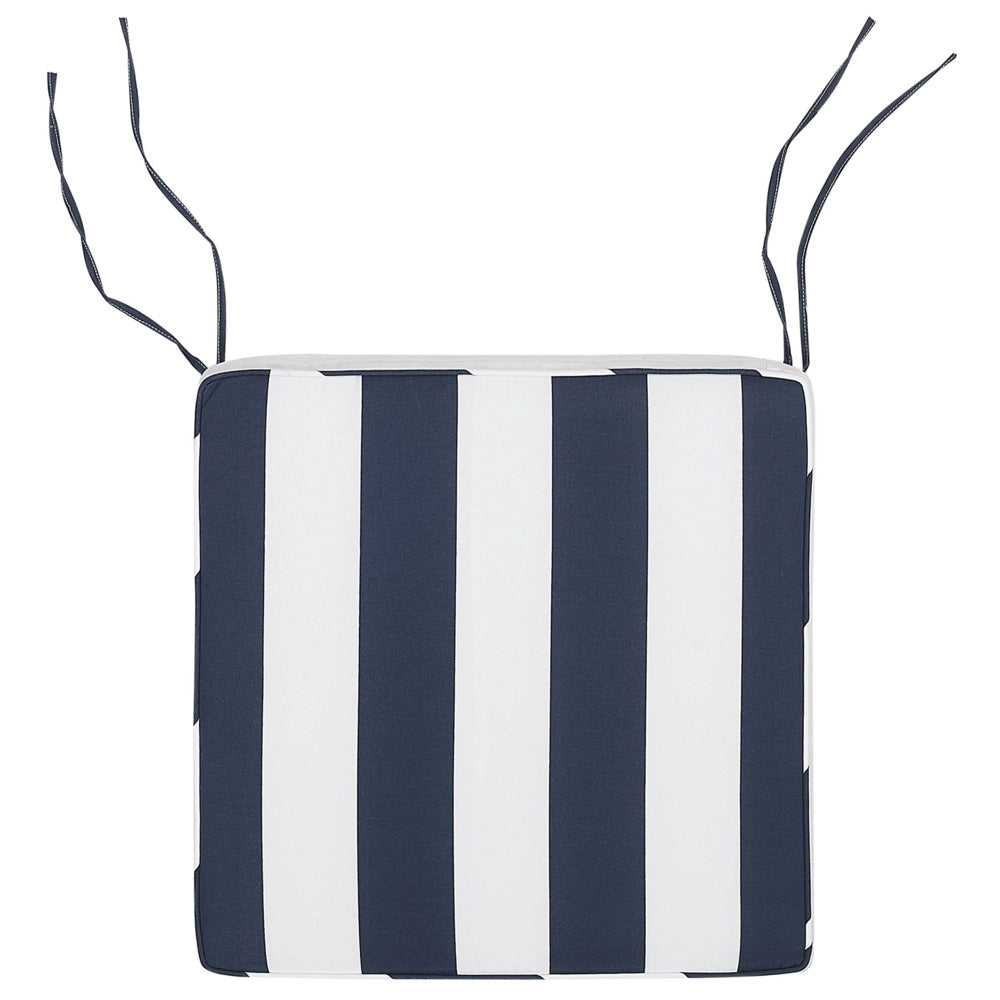 Cuscino di seduta per sedia da giardino Tessuto resistente all'acqua a righe bianche e blu navy