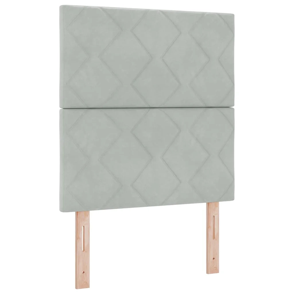 Testiera LED Geometrico Grigio chiaro 80 cm Velluto 3338482