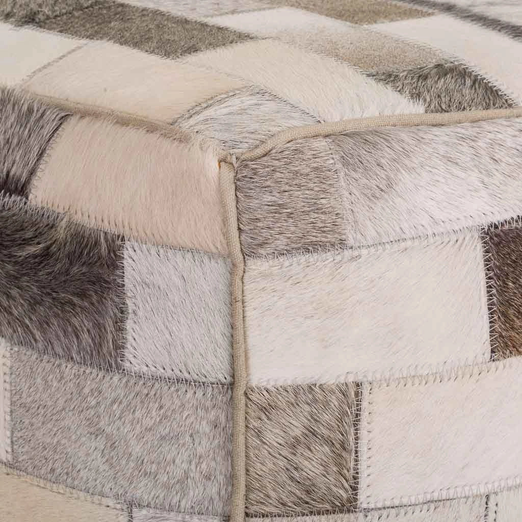 Pouf in pelle marrone 44x44x44h cm