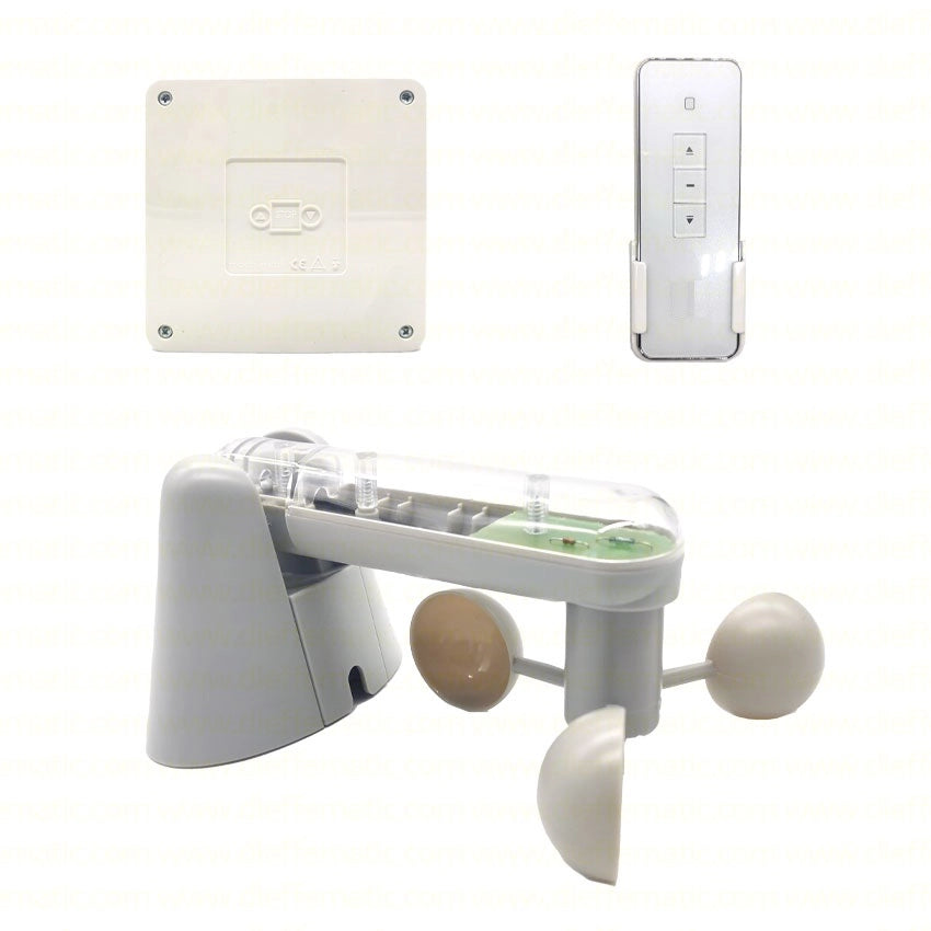 KIT SET CENTRALINA SENSORE VENTO ANEMOMETRO TENDA DA SOLE CON RADIOCOMANDO KITBT