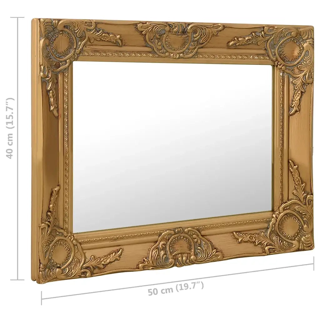 Specchio da Parete Stile Barocco-Specchio a Muro-Specchio Decorativo 50x40 cm Oro