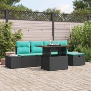 Set Divano da Giardino 6 pz Nero polyrattan 3360050