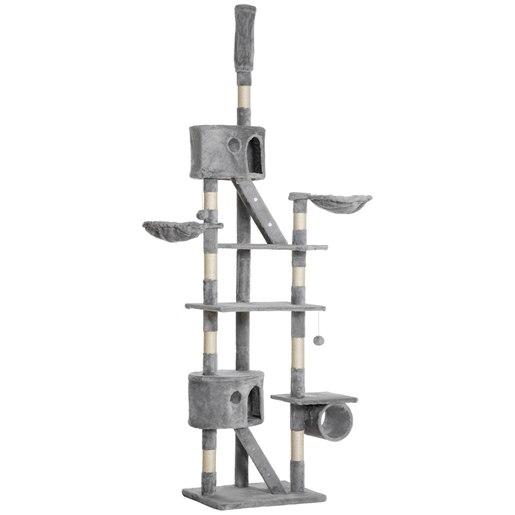 Arbre ¨¤ chat regolabile in altezza ¨C Minimal ¨C grigio chiaro 240-260 cm