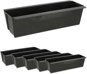 Set di contenitori per piante da 6 - Contenitore per pallet europeo - Plastica - Resistente all'usura - Nero - Dimensioni 36,8 x 12,6 x 9,4 cm - Vaso per fiori