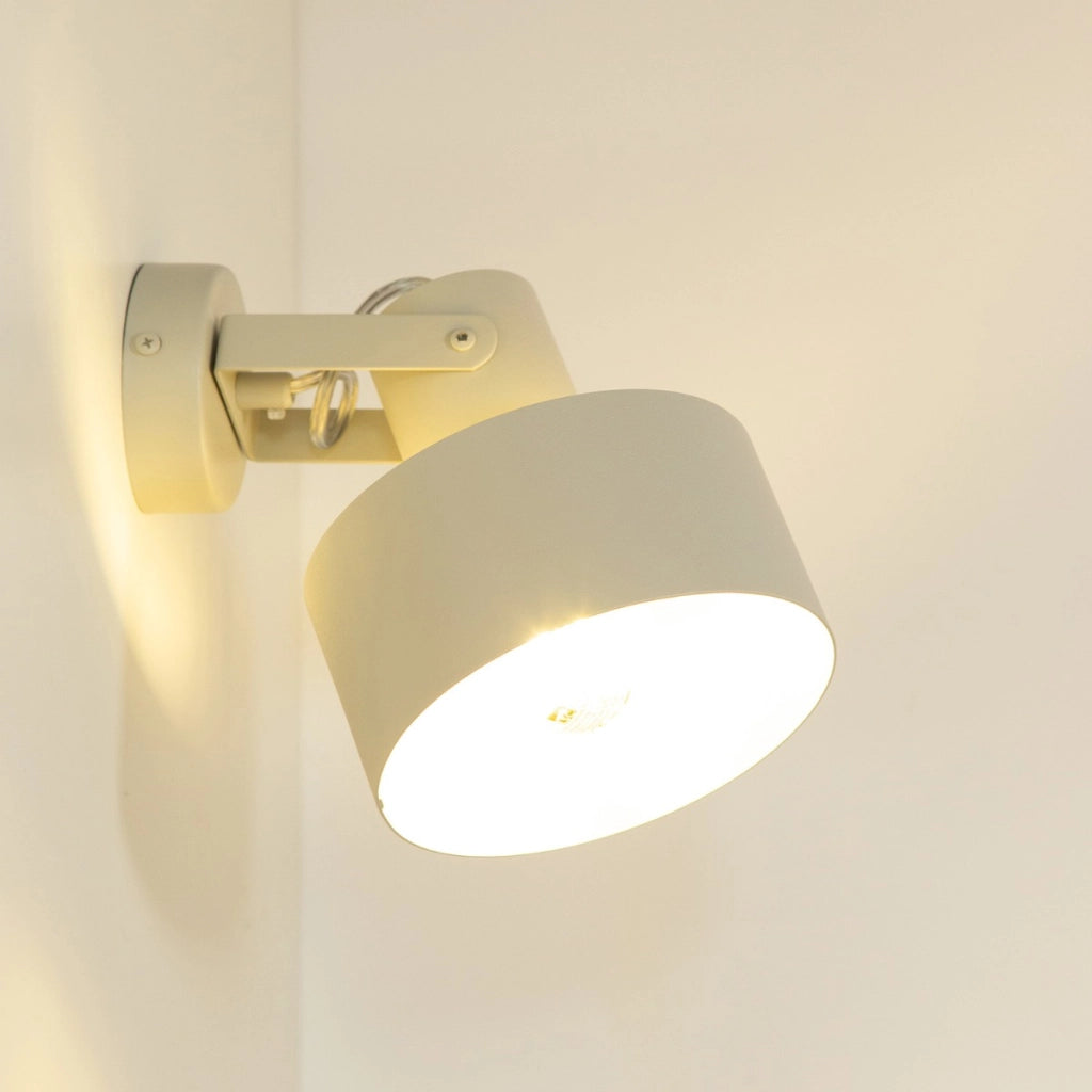 Applique industriale grigio-beige, paralume orientabile E27 Sigma