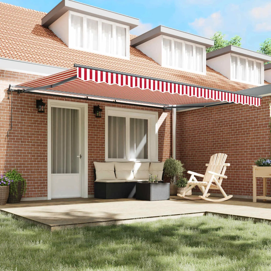 Tenda Retrattile Rosso e Bianco 450 × 350 cm 3331103