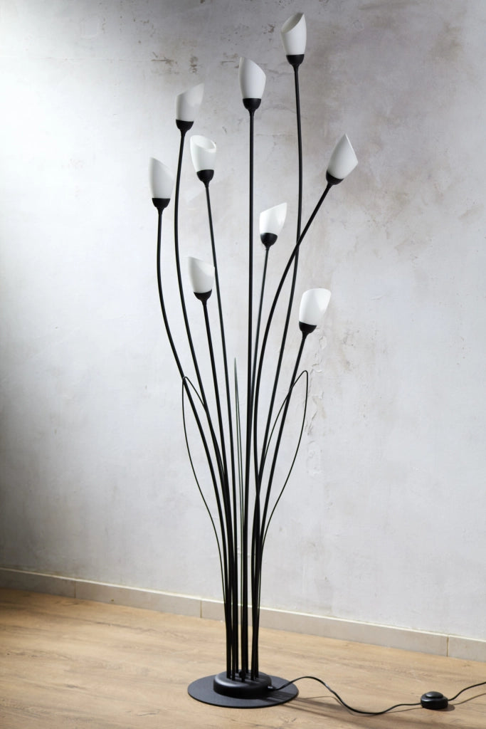 Lampada da terra GLORIOSA nera opaca 160cm 9xG9 Jupiter