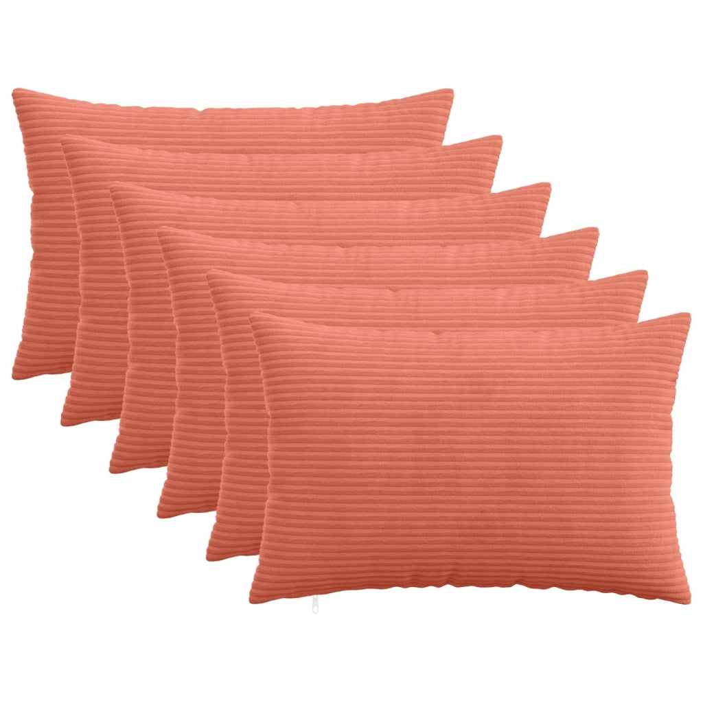 Federa 6 pcs HEERLEN Rosso Arancio 50 x 70 cm corduroy 911322