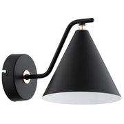 Applique minimal nera conica oro E27 15W Atlas Alfa
