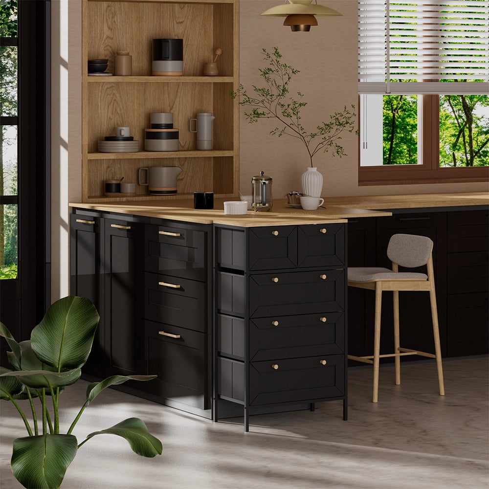 Vicco Cassettiera Nero 56 x 95 cm con 5 cassetti