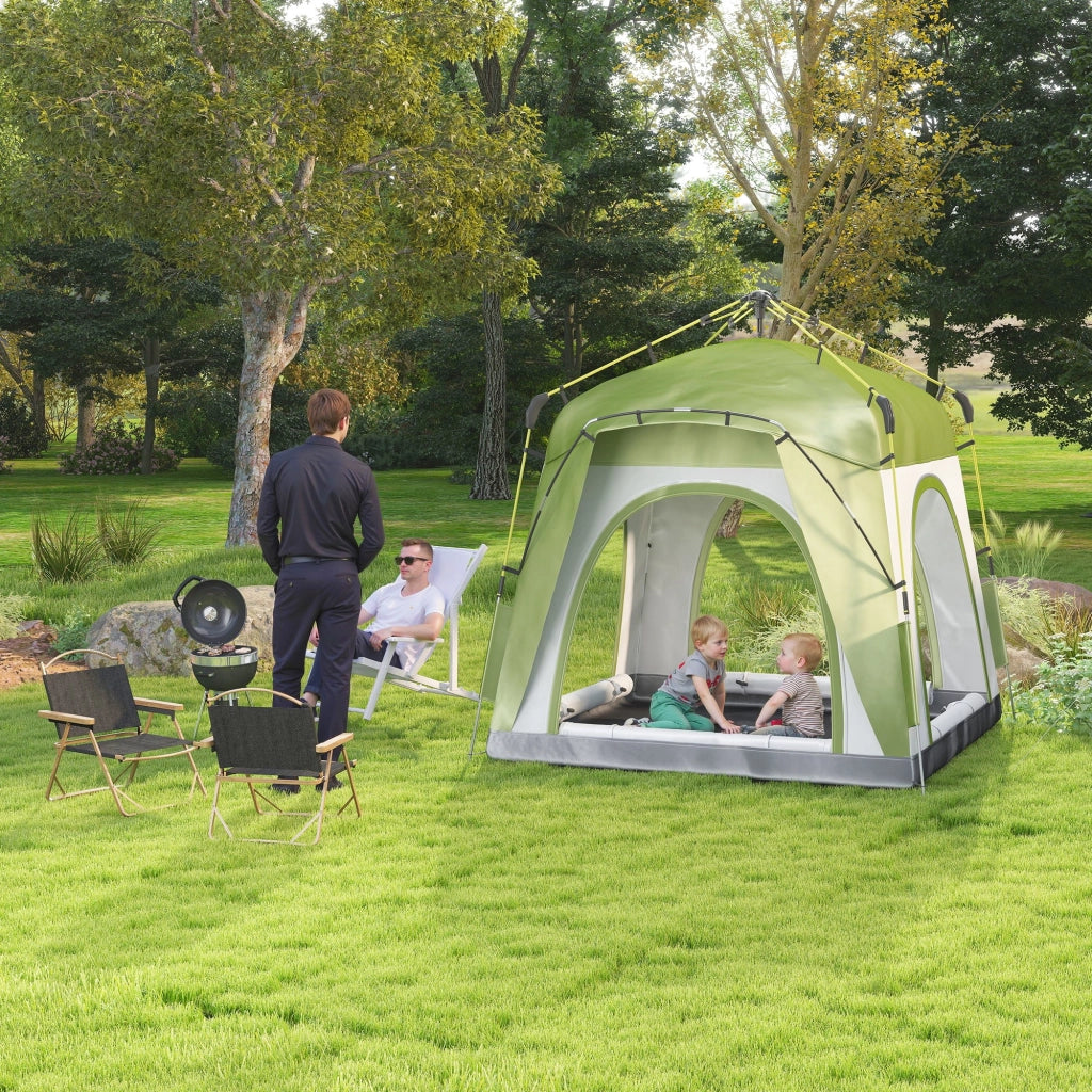 Tenda da giardino pop-up automatica ¨C Minimal ¨C Verde e grigio 240x240x199 cm