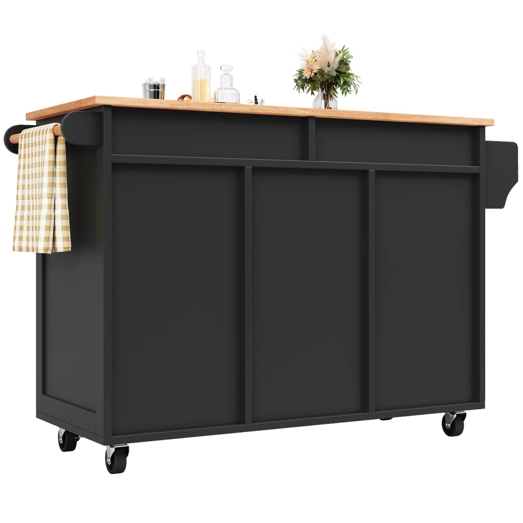 OKWISH Carrello da cucina con ripiani regolabili, portabottiglie e ruote bloccabili, in MDF e metallo, 102 x 45 x 92 cm