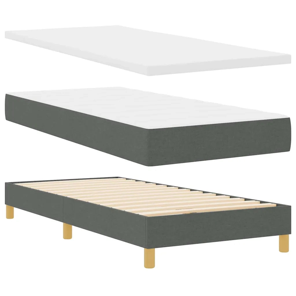 Letto a molle con materasso Grigio scuro 80 x 200 cm Tessuto 3340179