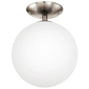 Plafoniera Minimal Rondo Acciaio Nichel Satinato 1 Luce E27