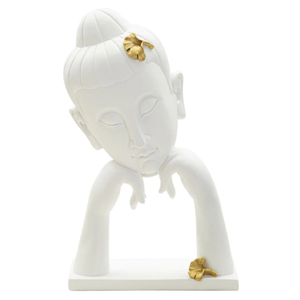 Scultura VKH372, Bianco, Poliresina, 21,5x13x36 cm