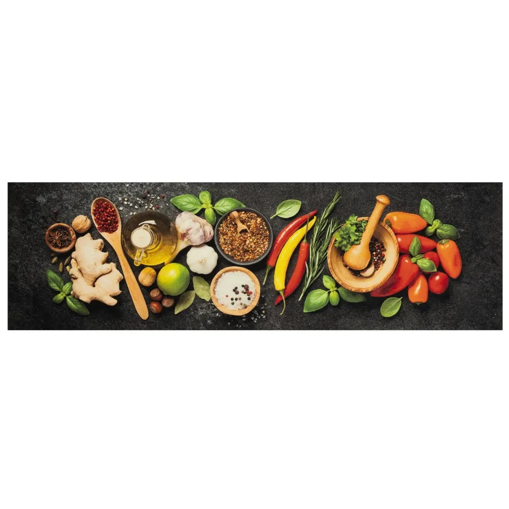 Tappeto del soggiorno | Tappeto da Cucina Lavabile Spezie 45x150 cm Velluto