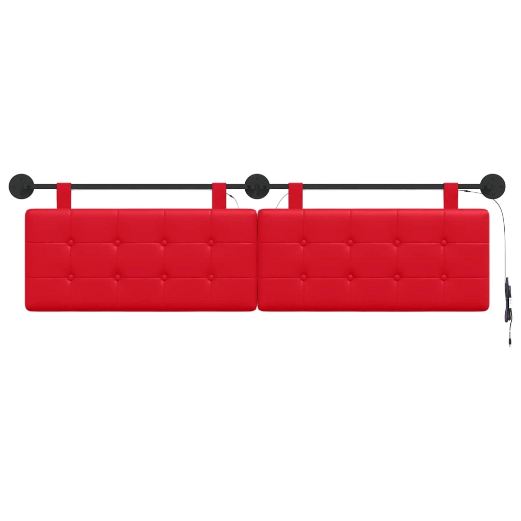Testiera sospesa Con luce LED Rosso Similpelle 3424466