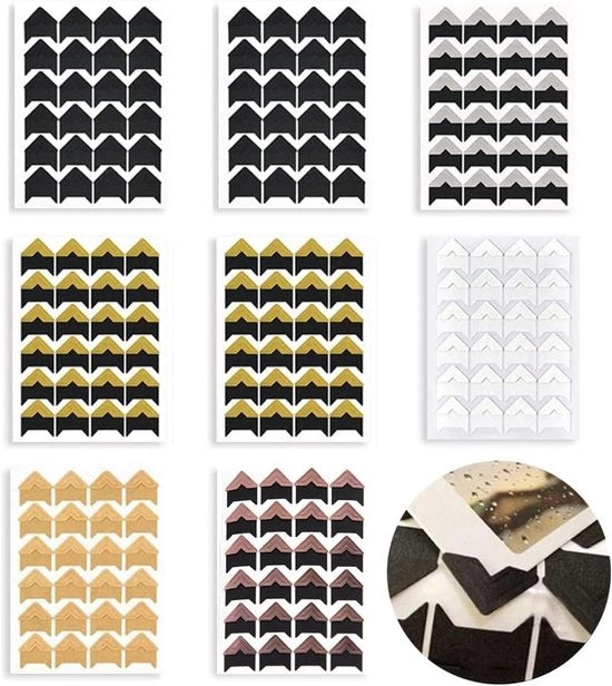 Sticky foto angoli autoadesivi - 192 pezzi - nero - per scrapbook