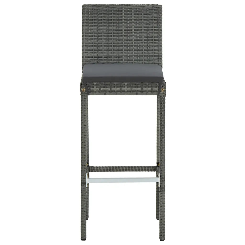 Set da Bar da Giardino 5pz con Cuscini Grigio 3067945