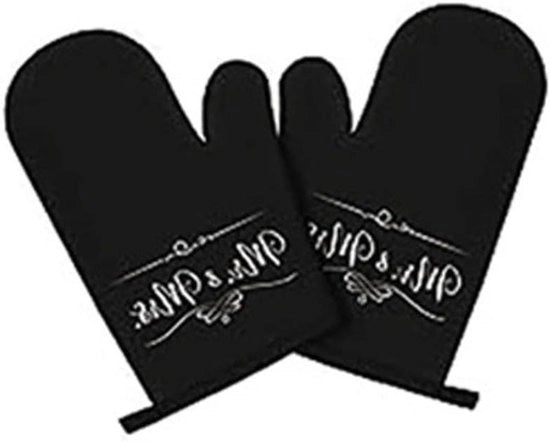 Manopole da cucina resistenti al calore - Cucina, cottura e grilling - Antiscivolo - Nero - Adatto per forno A