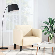Divano Sedia con Braccioli-Poltrona-Sofa Relax Crema 54 cm Tessuto a Coste