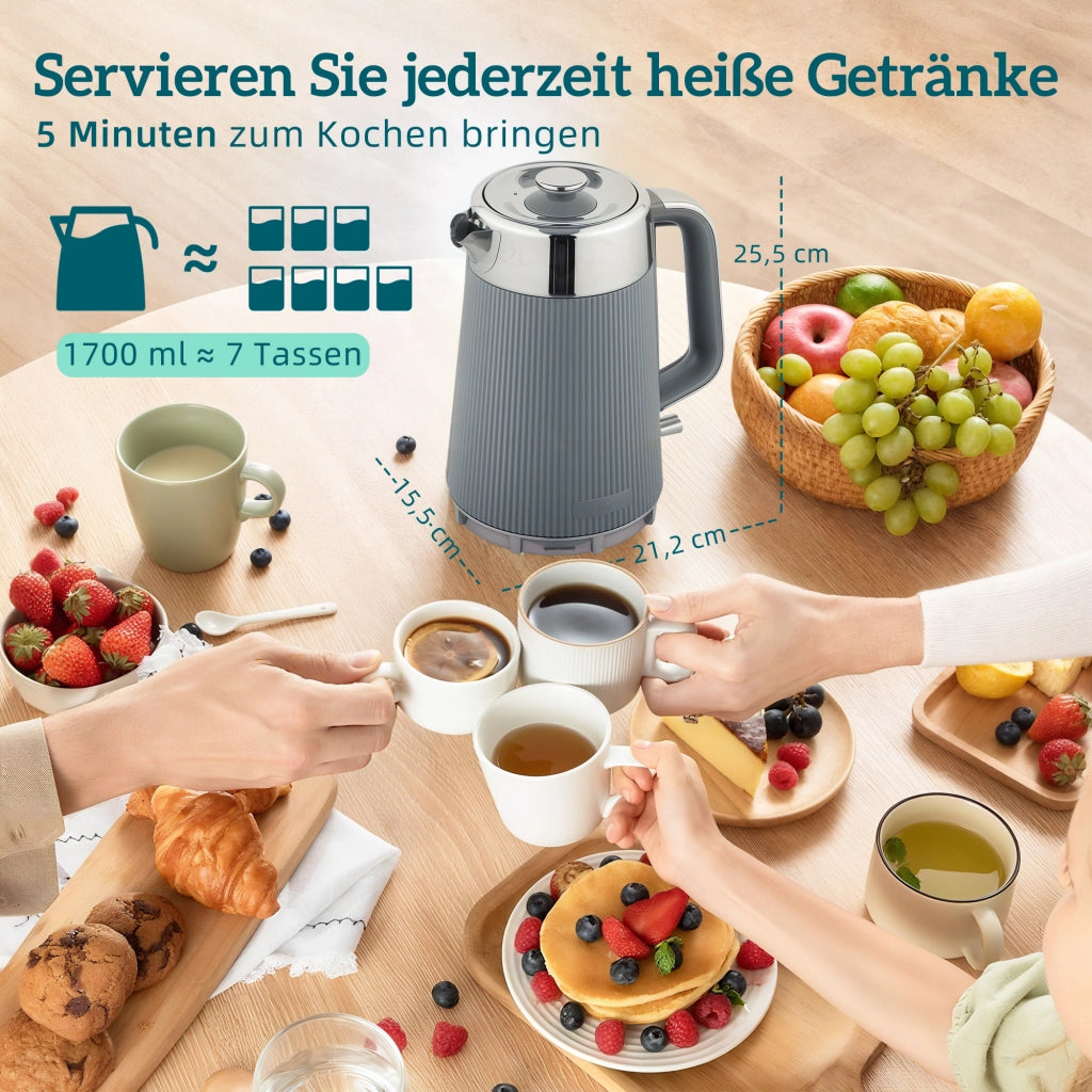 Bollitore e Tostapane ¨C Zephmum ¨C Grigio 2200W