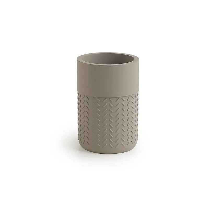 Portaspazzolini Thea in resina grigio / verde cm 10,5 x 7,5 x 7,5