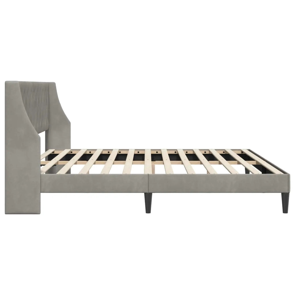 Struttura del letto-Giroletto Grigio chiaro 180 x 200 cm Velluto 823857