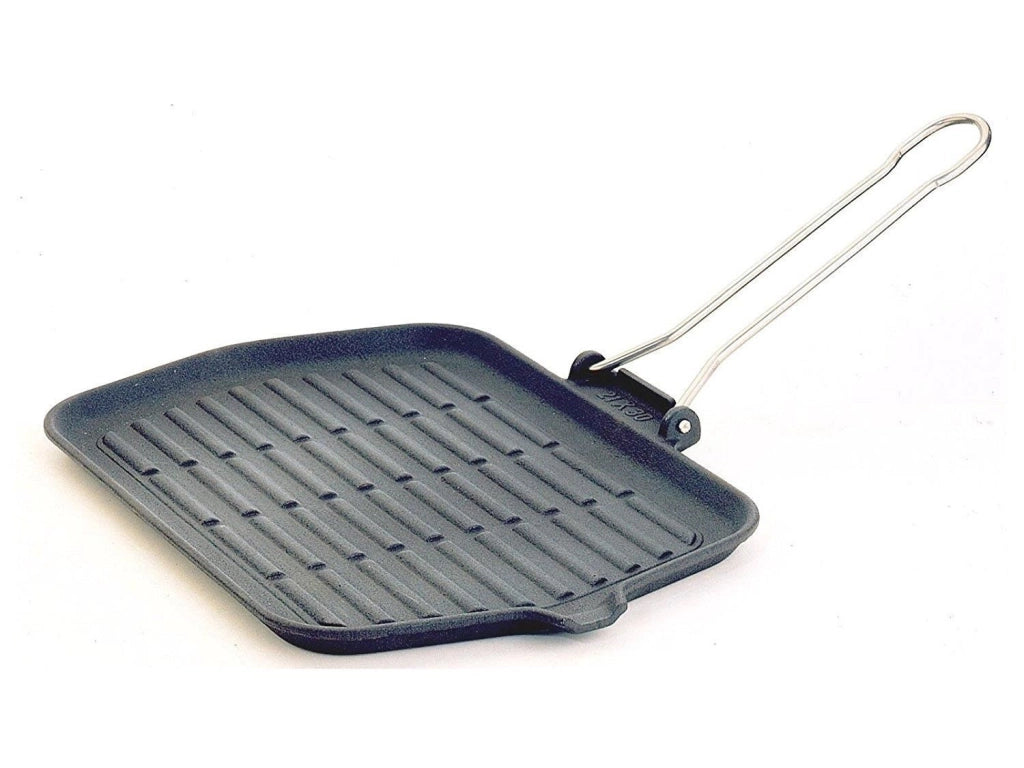 Ilsa 8000409020731 Dietella Bistecchiera in Ghisa Rettangolare con Manico Pieghevole colore Antracite