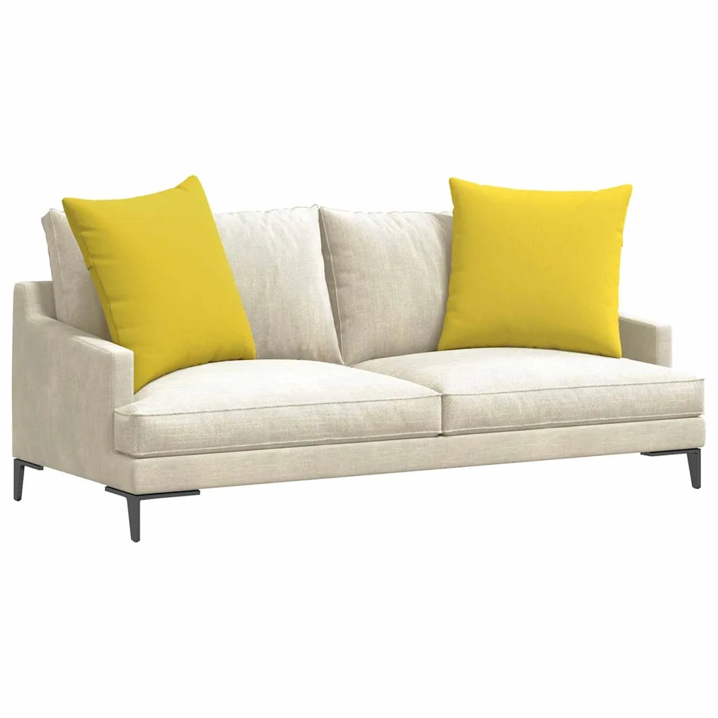 Cuscini da Divano 2 pz-Set di 2 Cuscini per Sofa Giallo Chiaro 80 x 80 cm Tessuto