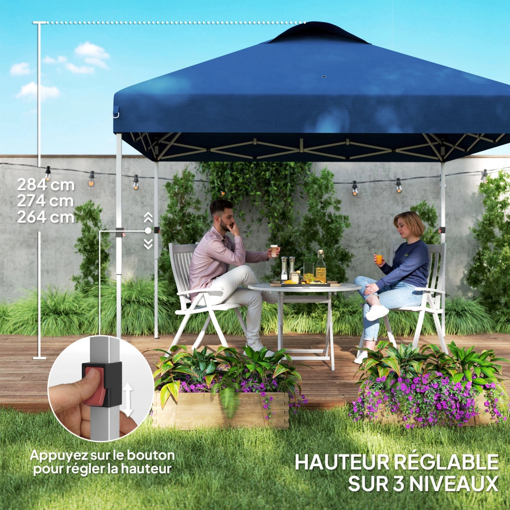 Gazebo pieghevole ¨C Minimal ¨C Grigio 3x3m con finestre e trasporto