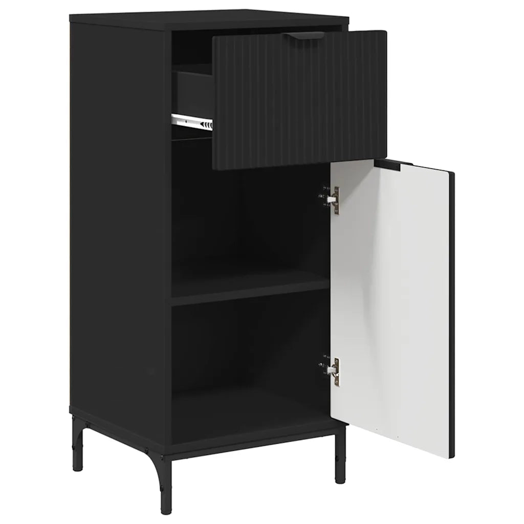 Set di mobili per il bagno con cassetto con porta 2 pcs Nero 3393094