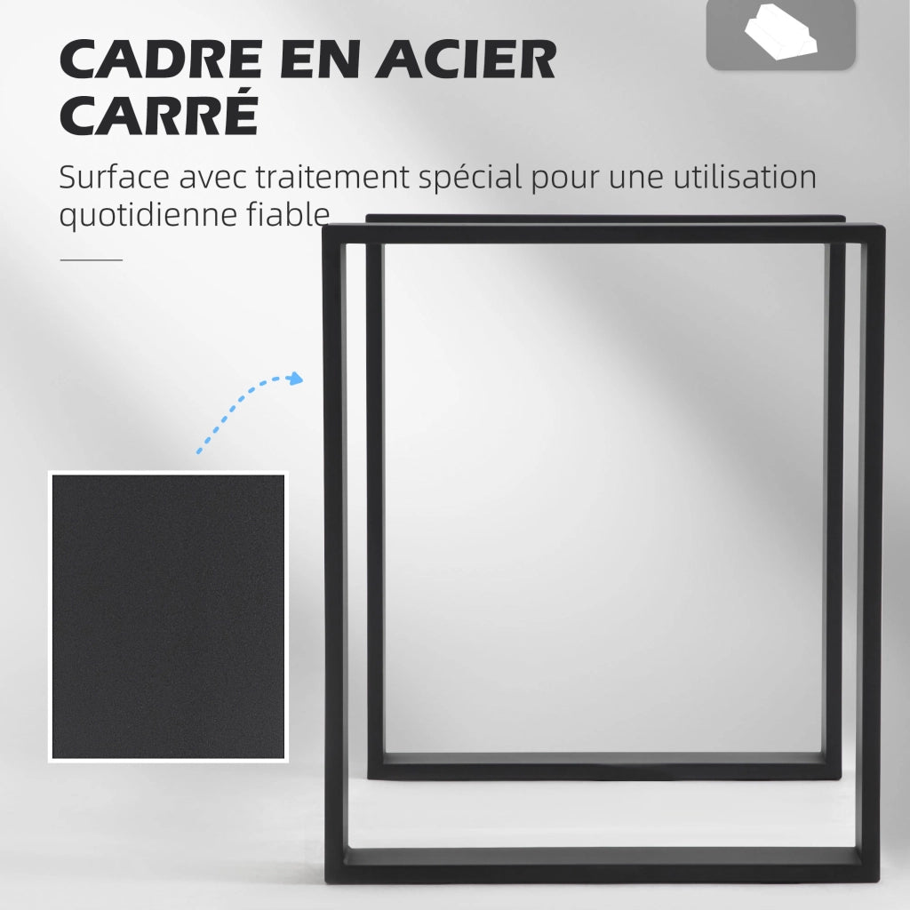 Gambe per tavolo rettangolari in acciaio nero ¨C Minimal ¨C 72 cm