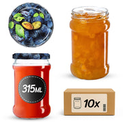 Barattoli per conserve KADAX Seno 315 ml 10 pezzi 66 mm + coperchi "Prugna"