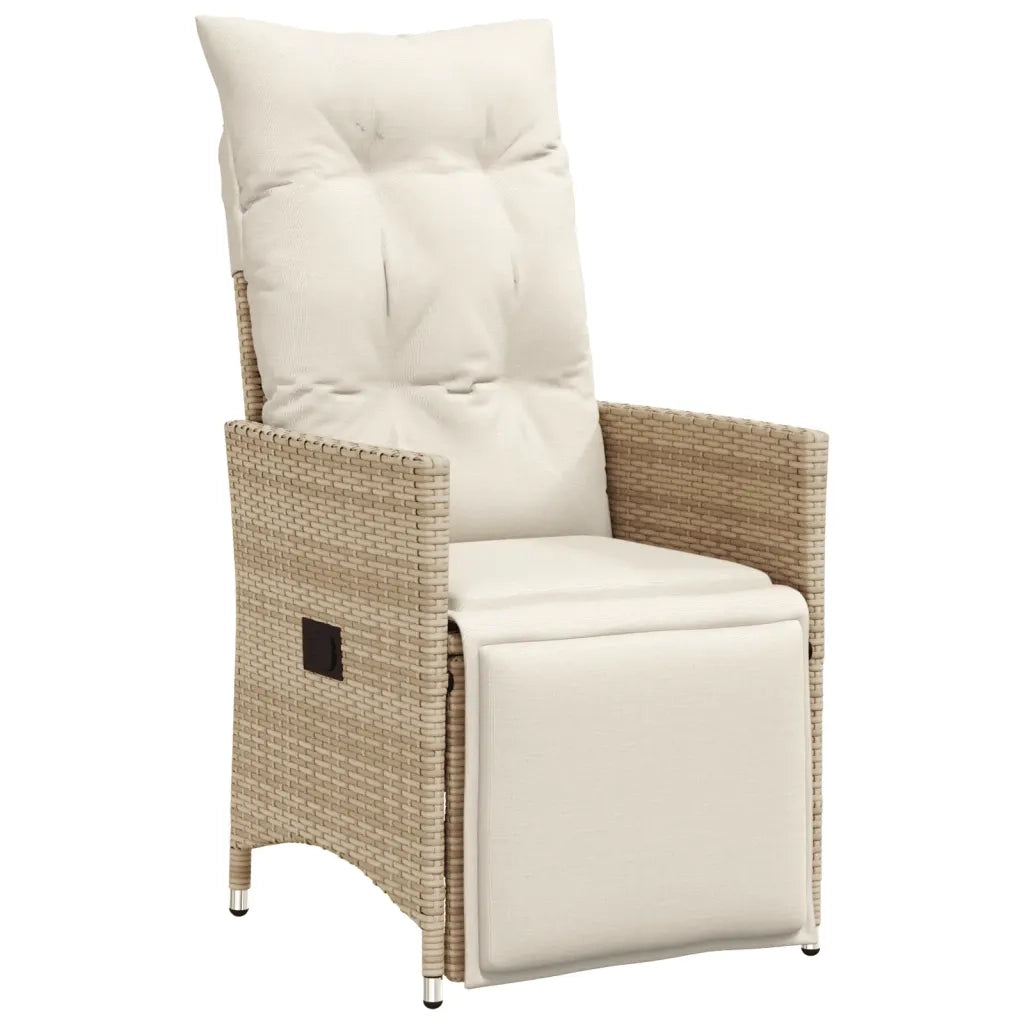 Set da Bistrò da Giardino 3 pz con Cuscini Beige in Polyrattan